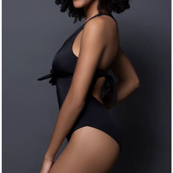 3/$15 Swiminista Front Tie 'Cheerful' One Piece Swimsuit in White - Picture 4 of 12